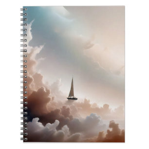 Picturesque Landscape Sailing Sunset Background Notebook