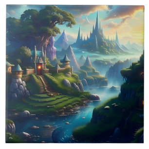 Picturesque Landscape Two Ceramic Tile