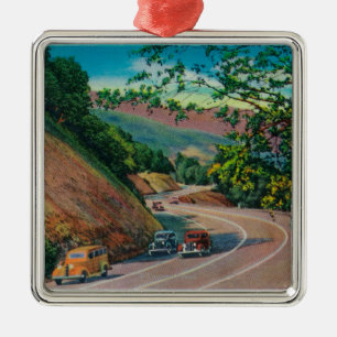 Picturesque Los Gatos Highway near Santa Cruz Metal Ornament