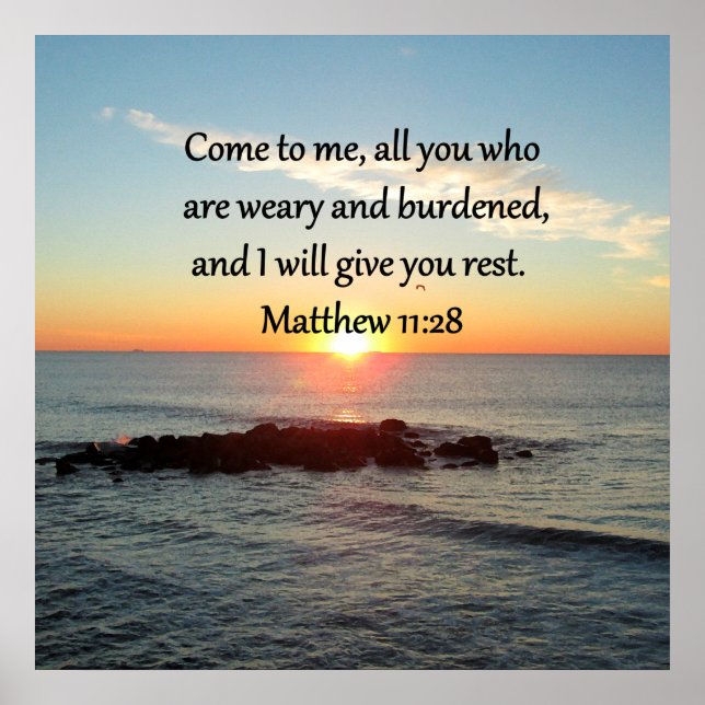 PICTURESQUE MATTHEW 11"28 SCRIPTURE VERSE POSTER (Front)