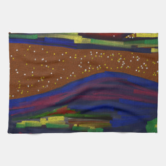 Picturesque Multicolored Landscape Kitchen Towel
