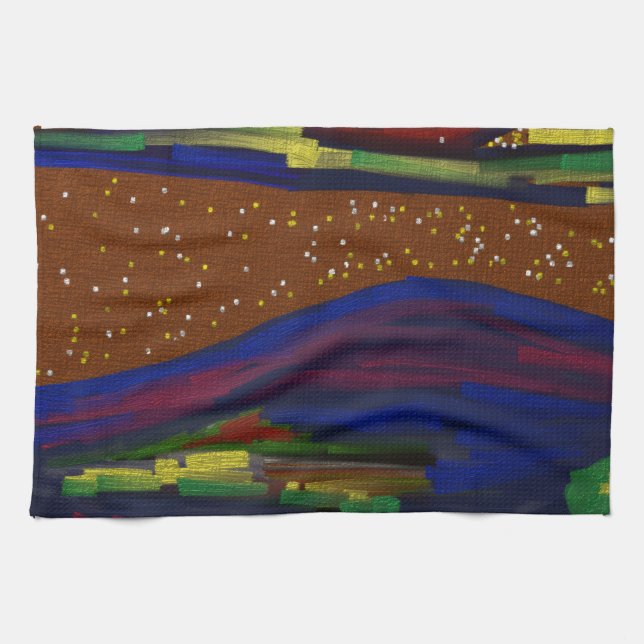 Picturesque Multicolored Landscape Kitchen Towel (Horizontal)