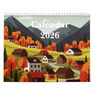 Picturesque rural landscape calendar