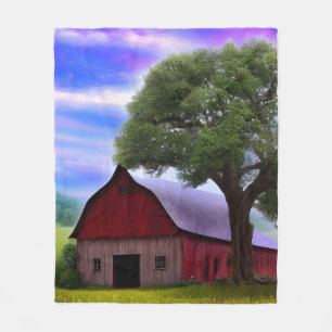 Picturesque Rustic Autumn Maple Leaves Fleece Blanket