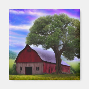 Picturesque Rustic Autumn Maple Leaves Magnet