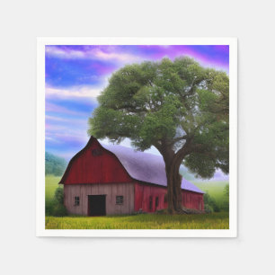 Picturesque Rustic Autumn Maple Leaves Napkin