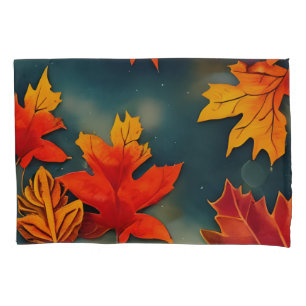 Picturesque Rustic Autumn Maple Leaves Pillowcase