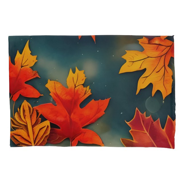Picturesque Rustic Autumn Maple Leaves Pillowcase (Front)