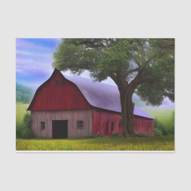 Picturesque Rustic Autumn Maple Leaves Tissue Paper (Front)