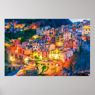 Picturesque town of Manarola, in the province of L Poster