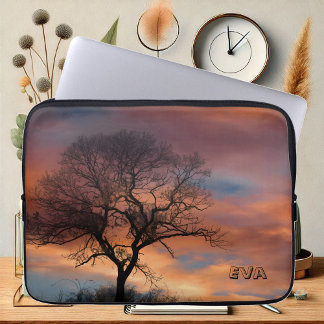 Picturesque Tree Sunset Twilight Nature Photograph Laptop Sleeve