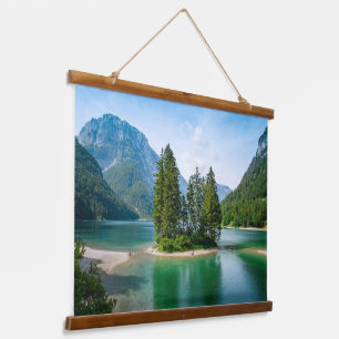 Picturesque View of Beautiful Mountain Lake Hanging Tapestry