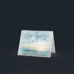 Picturesque Watercolor Beach Scene Name Thank You Card<br><div class="desc">This lovely watercolor beach scene is personalised with an elegant script Thank you.  Any design questions,  just send a message and we'll be delighted to assist.</div>