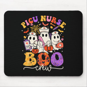 Picu Boo Crew Costume Funny Nurse Ghost Halloween Mouse Pad