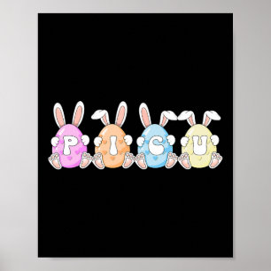 Picu Bunny Easter Eggs Fun Picu Nurse Happy Easter Poster