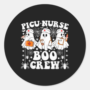 Picu Nurse Boo Crew Funny Ghost Halloween Classic Round Sticker
