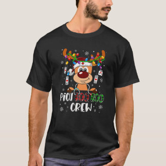 PICU Nurse Boo Crew Reindeer Nurse Buffalo Plaid C T-Shirt