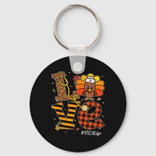 Picu Nurse Life Fall Nurse Turkey Thanksgiving Day Key Ring