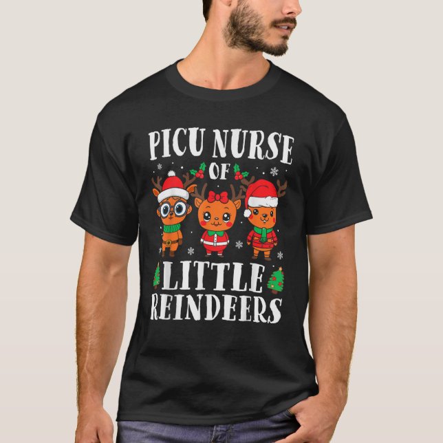 PICU Nurse of Smart Reindeers Paediatrics Nurse Ch T-Shirt (Front)