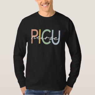 Picu Nurse Paediatrics Intensive Colourful Boho Re T-Shirt