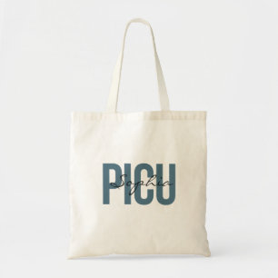 PICU Nurse Personalised Name Bold Typogrphy Tote Bag