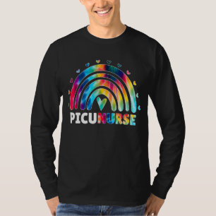 Picu Nurse Rainbow Tie Dye Fun Paediatrics Intensi T-Shirt