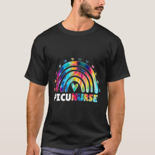 Picu Nurse Rainbow Tie Dye Fun Paediatrics Intensi T-Shirt