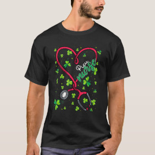 Picu Nurse St Patricks Day Love Stethoscope Rn Nu T-Shirt