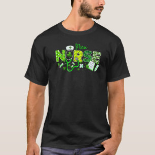 Picu Nurse St Patricks Day Love Stethoscope Rn Nur T-Shirt