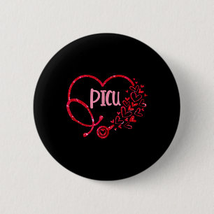 Picu Nurse Stethoscope Heart Valentine Nursing Gir 6 Cm Round Badge