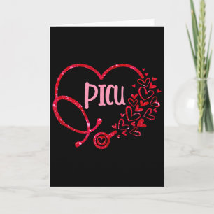 Picu Nurse Stethoscope Heart Valentine Nursing Gir Card