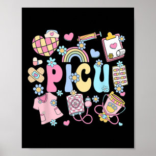 Picu Nurse Stuff Retro Paediatrics Nurse Icu Peds Poster