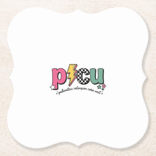 PICU Paediatrics Intensive Care Unit Nurse Shirt_1 Paper Coaster