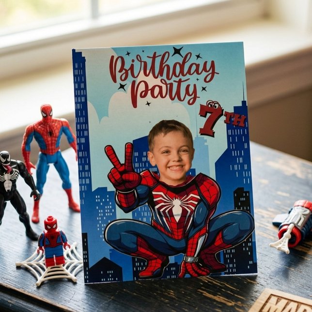 pider-Man Superhero Photo Birthday Party  Invitation (Creator Uploaded)
