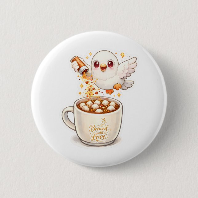 pidgy's coffee glitter v1  6 cm round badge (Front)