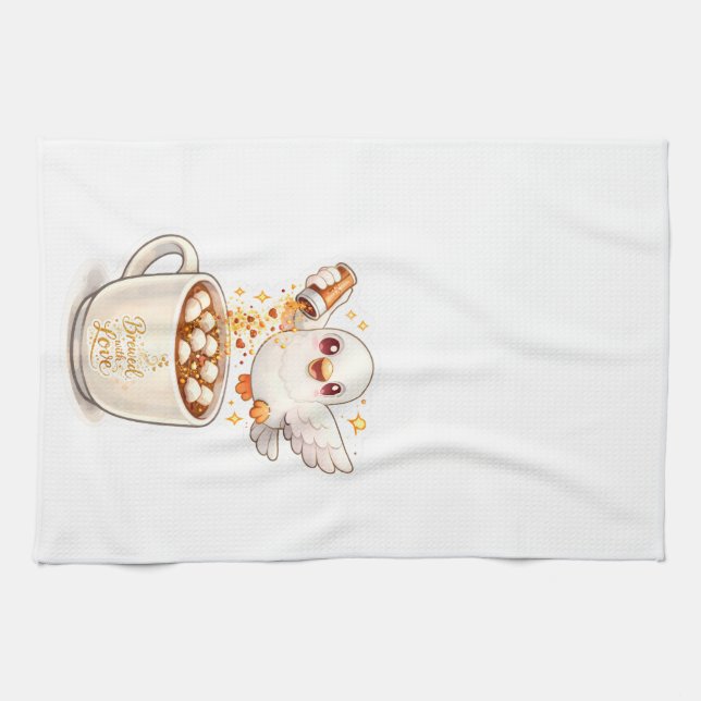 pidgy's coffee glitter v1  tea towel (Horizontal)