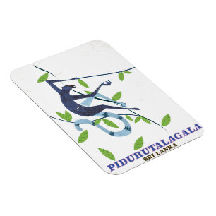 Pidurutalagala Sri Lanka travel poster. Magnet