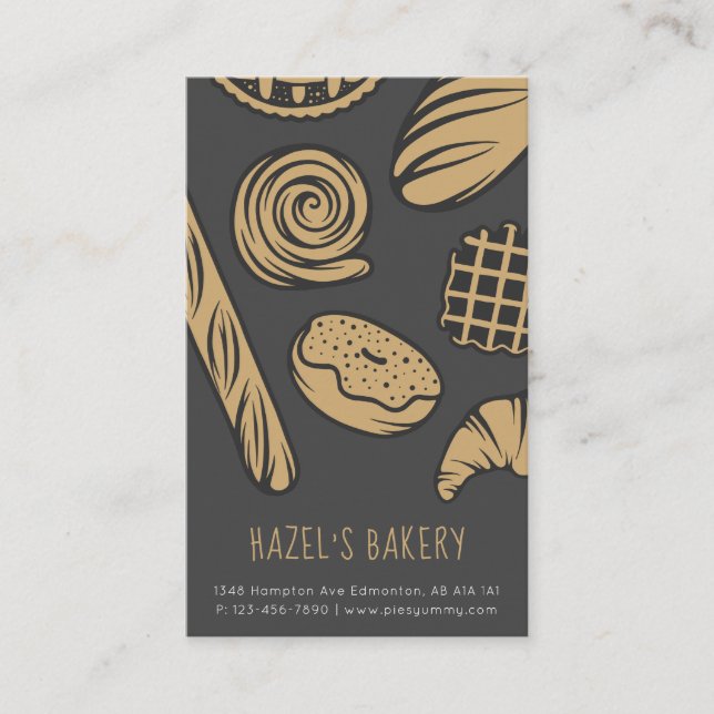 Pie Baker Bread Bakery Modern Simple Contemporary Business Card (Front)