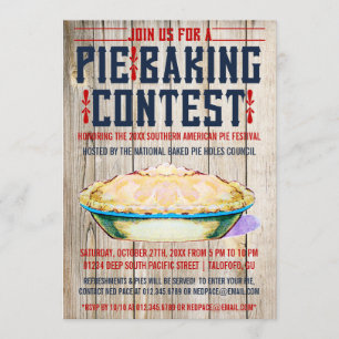 Pie Baking Contest Invitations