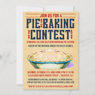 Pie Baking Contest Invitations
