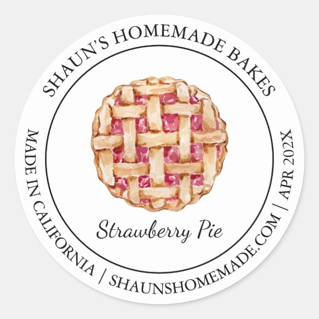 Pie Baking Modern label (Front)