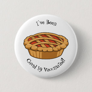 Pie cartoon illustration 6 cm round badge
