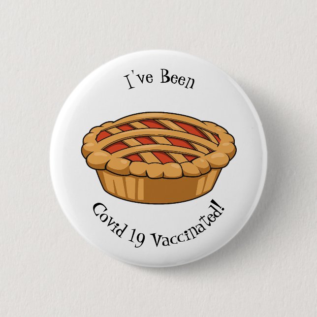 Pie cartoon illustration 6 cm round badge (Front)