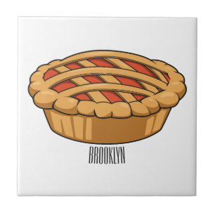 Pie cartoon illustration ceramic tile