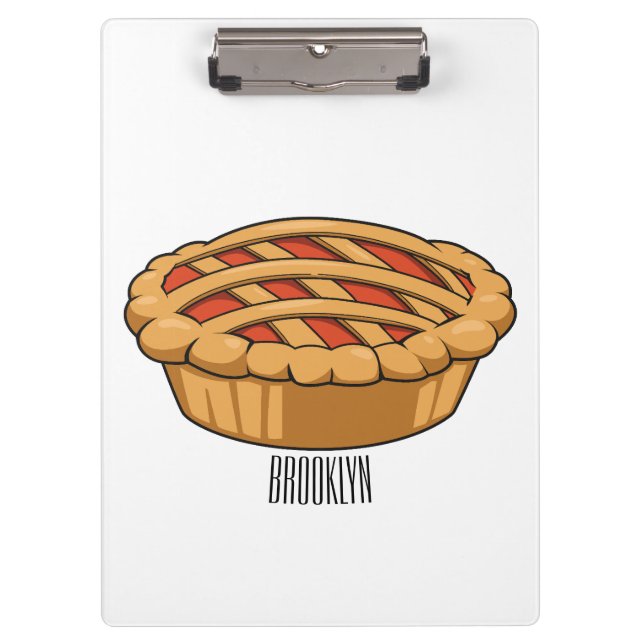 Pie cartoon illustration clipboard (Front)