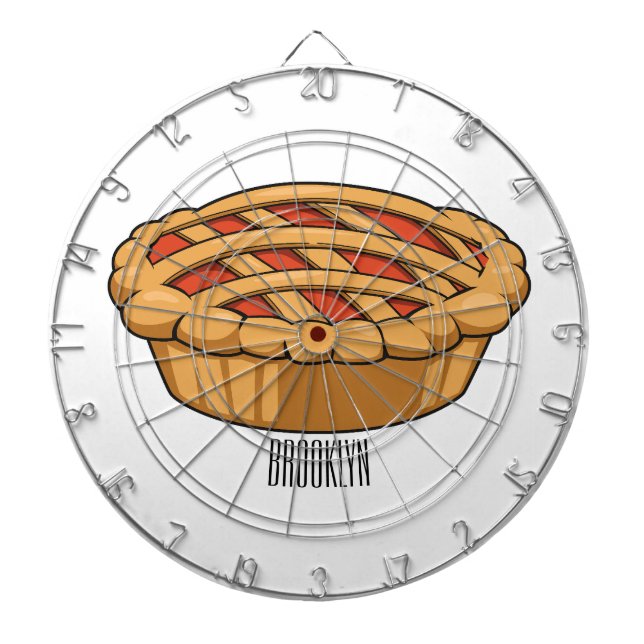 Pie cartoon illustration dartboard (Front)