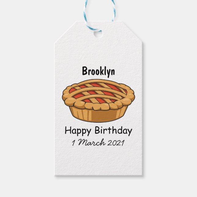 Pie cartoon illustration  gift tags (Front)