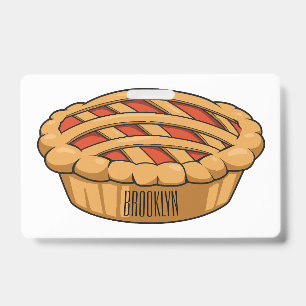 Pie cartoon illustration ID badge