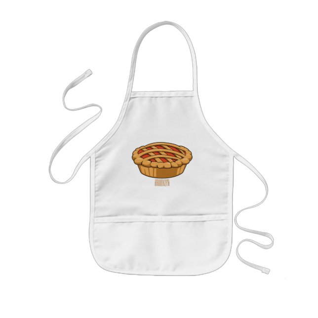 Pie cartoon illustration  kids apron (Front)