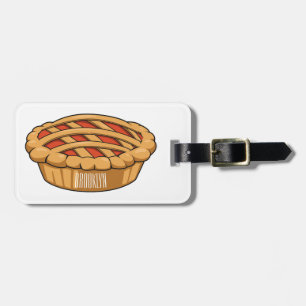 Pie cartoon illustration luggage tag